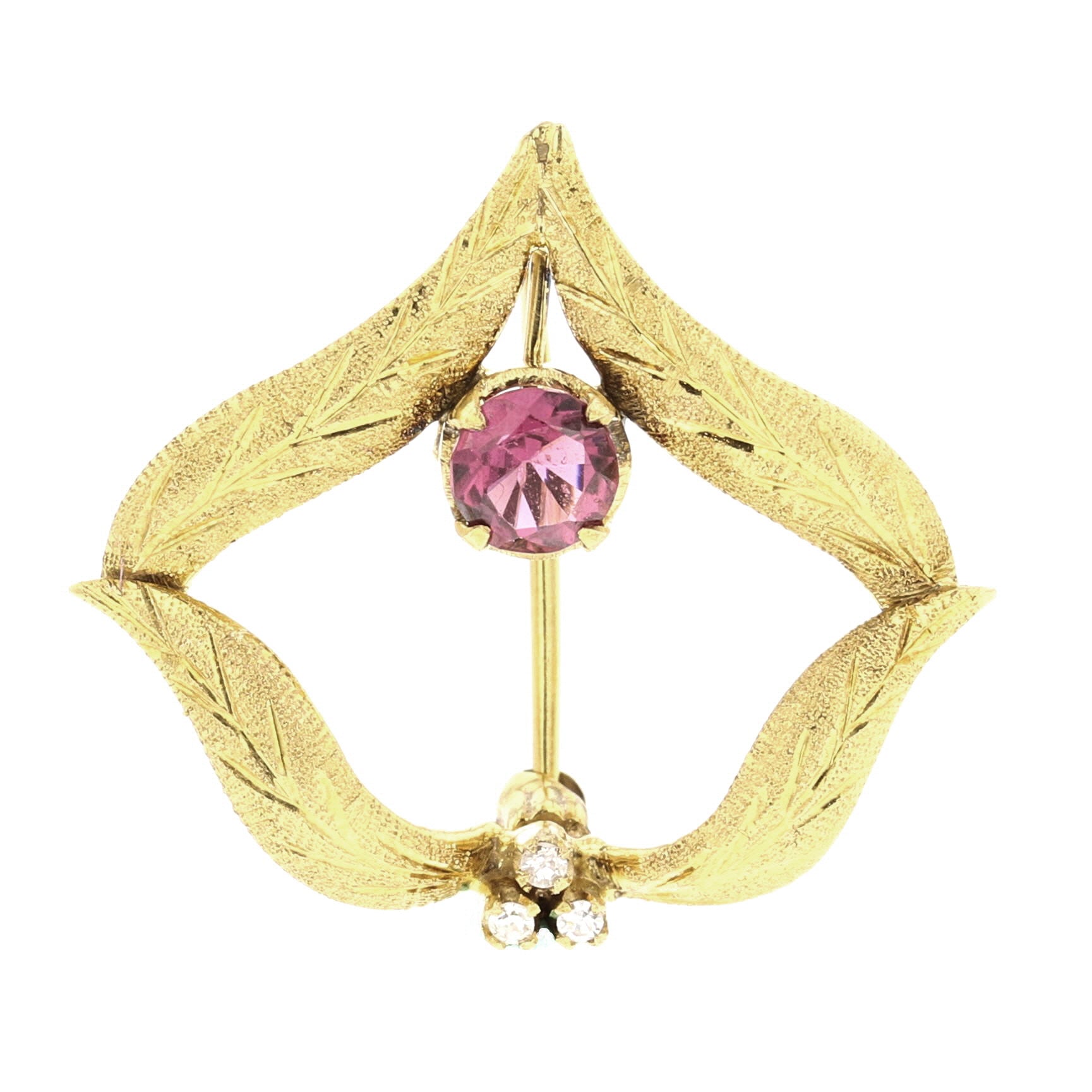 Tourmaline, Diamond Brooch - David's Antiques & Jewelry