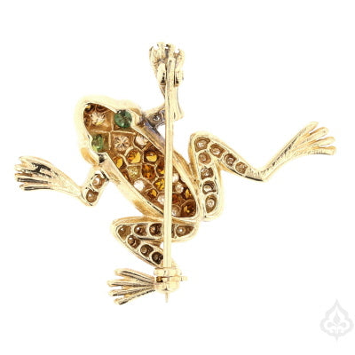 Diamond Frog Brooch