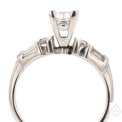 Platinum Diamond Princess Cut Engagement/Bridal Ring .72 ct