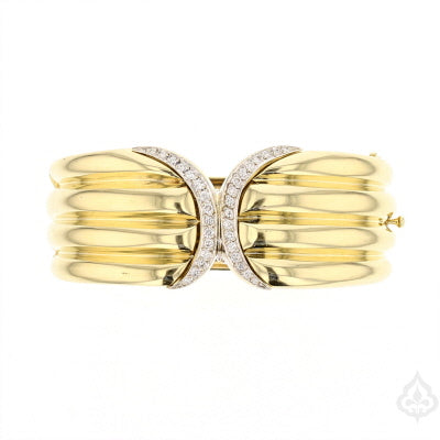 Versatile Diamond Gold Cuff Bracelet