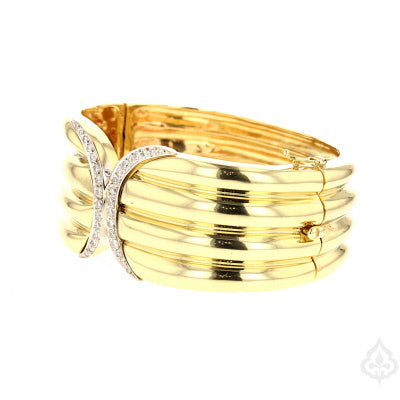 Versatile Diamond Gold Cuff Bracelet