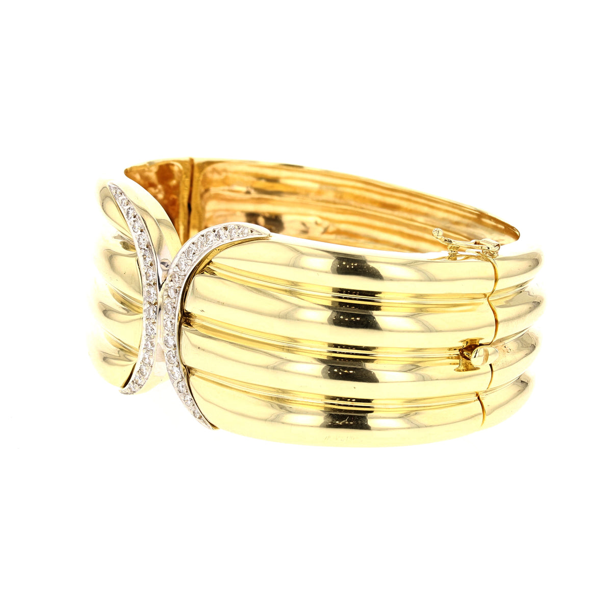 Versatile Diamond Gold Cuff Bracelet