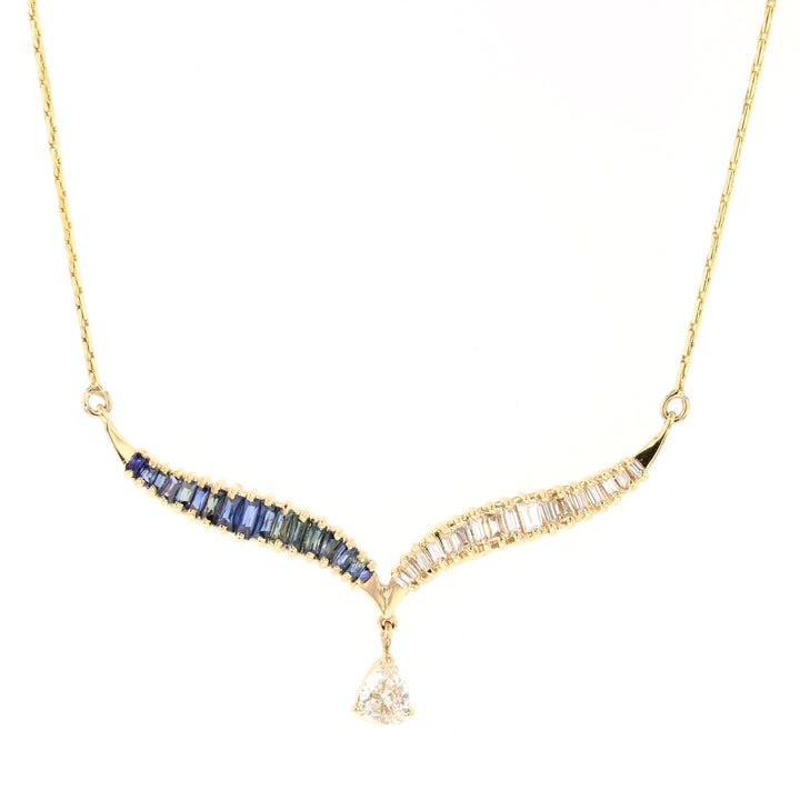 Yellow Gold Diamond and Sapphire Necklace