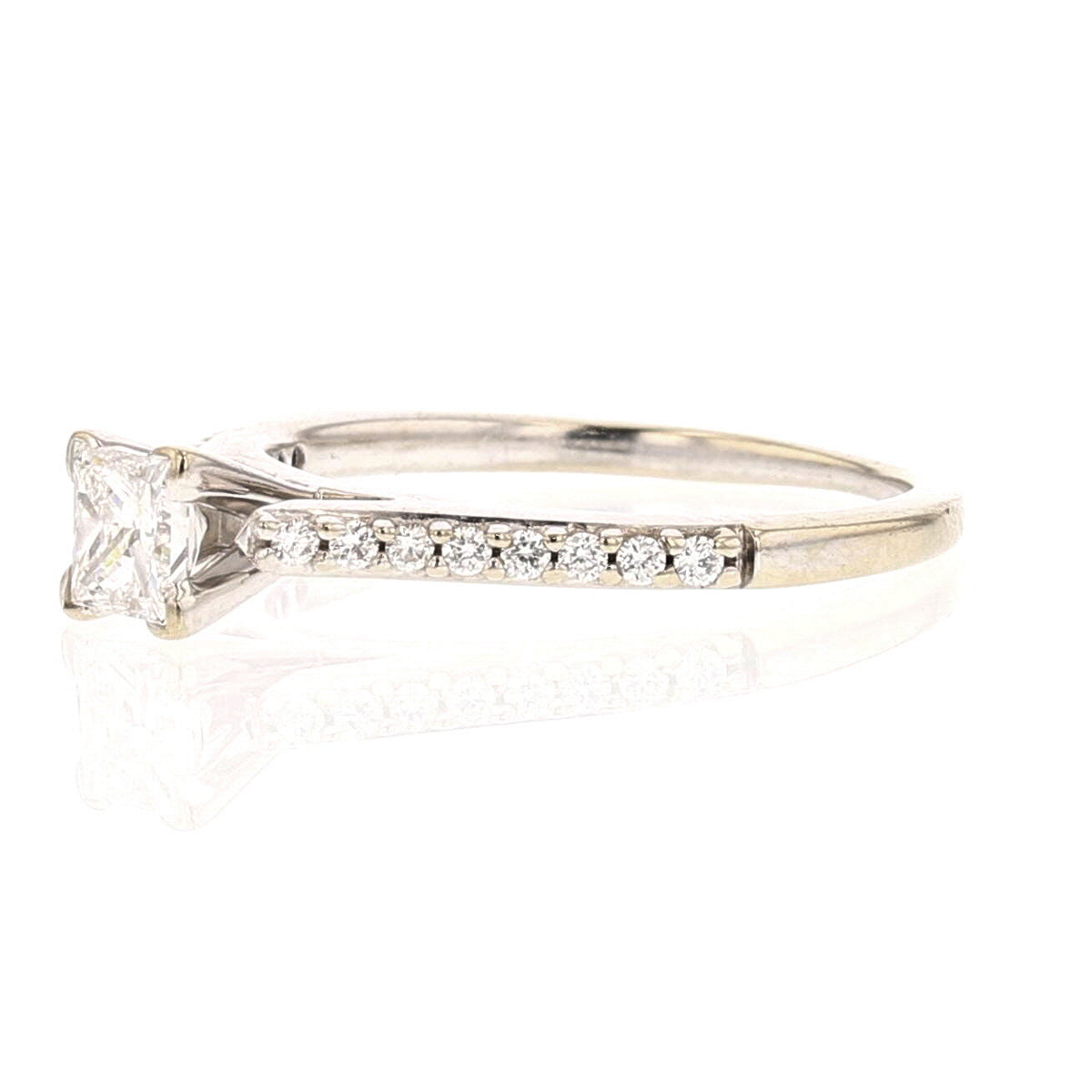 14K White Gold Princess Cut Diamond Engagement/Bridal Ring