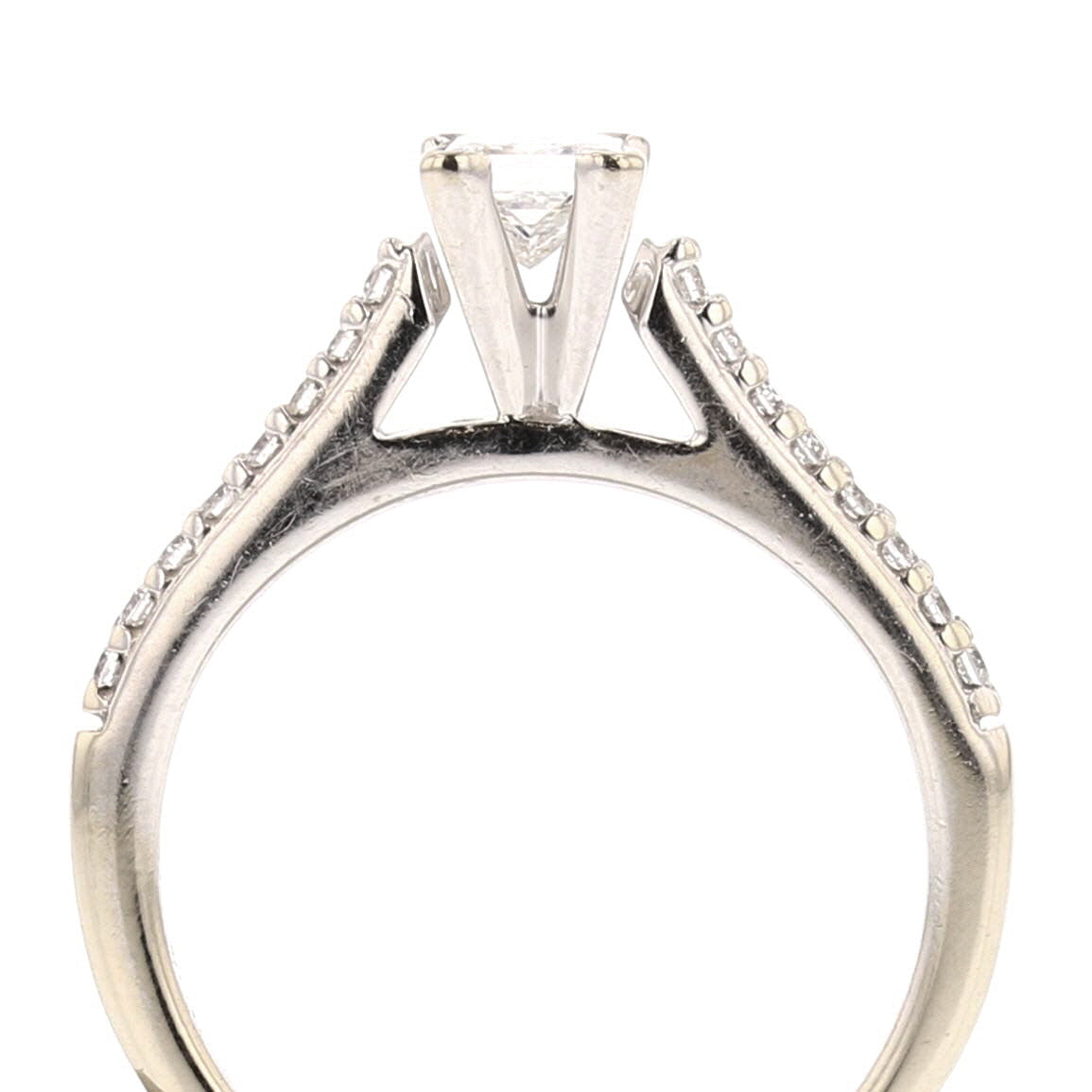 14K White Gold Princess Cut Diamond Engagement/Bridal Ring