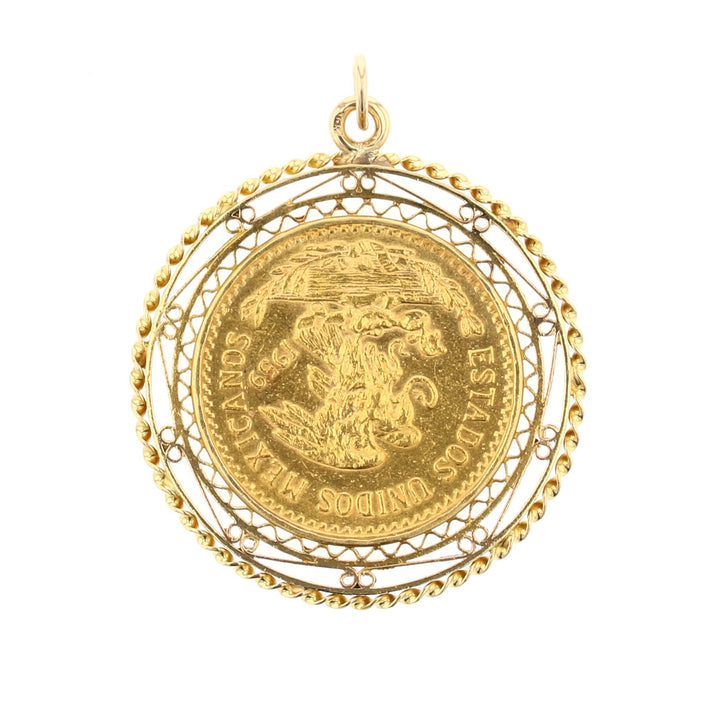 1959 20 Pesos Gold Coin Pendant