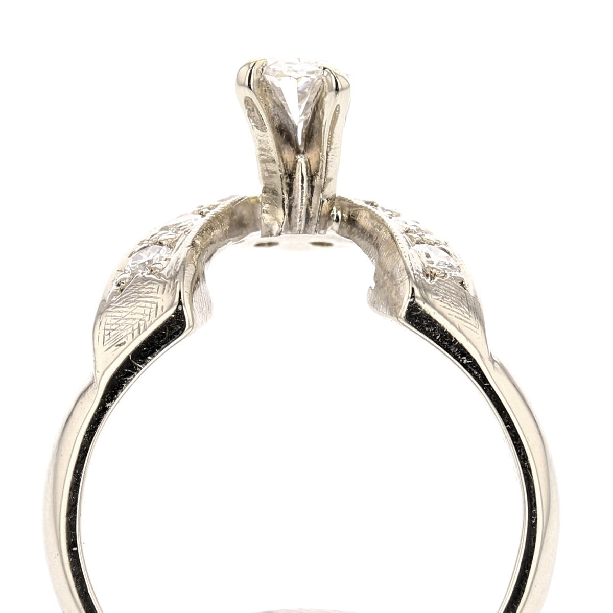 14K White Gold Oval Diamond Engagement/Bridal Ring