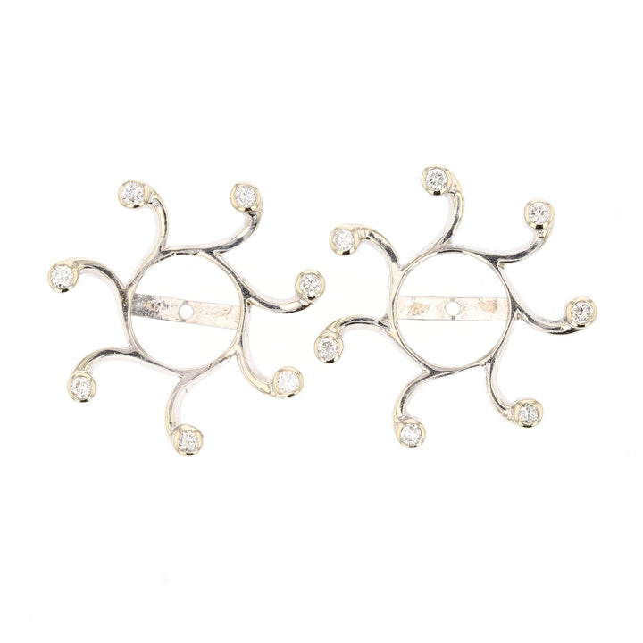 Stunning Diamond White Gold Earring Jackets