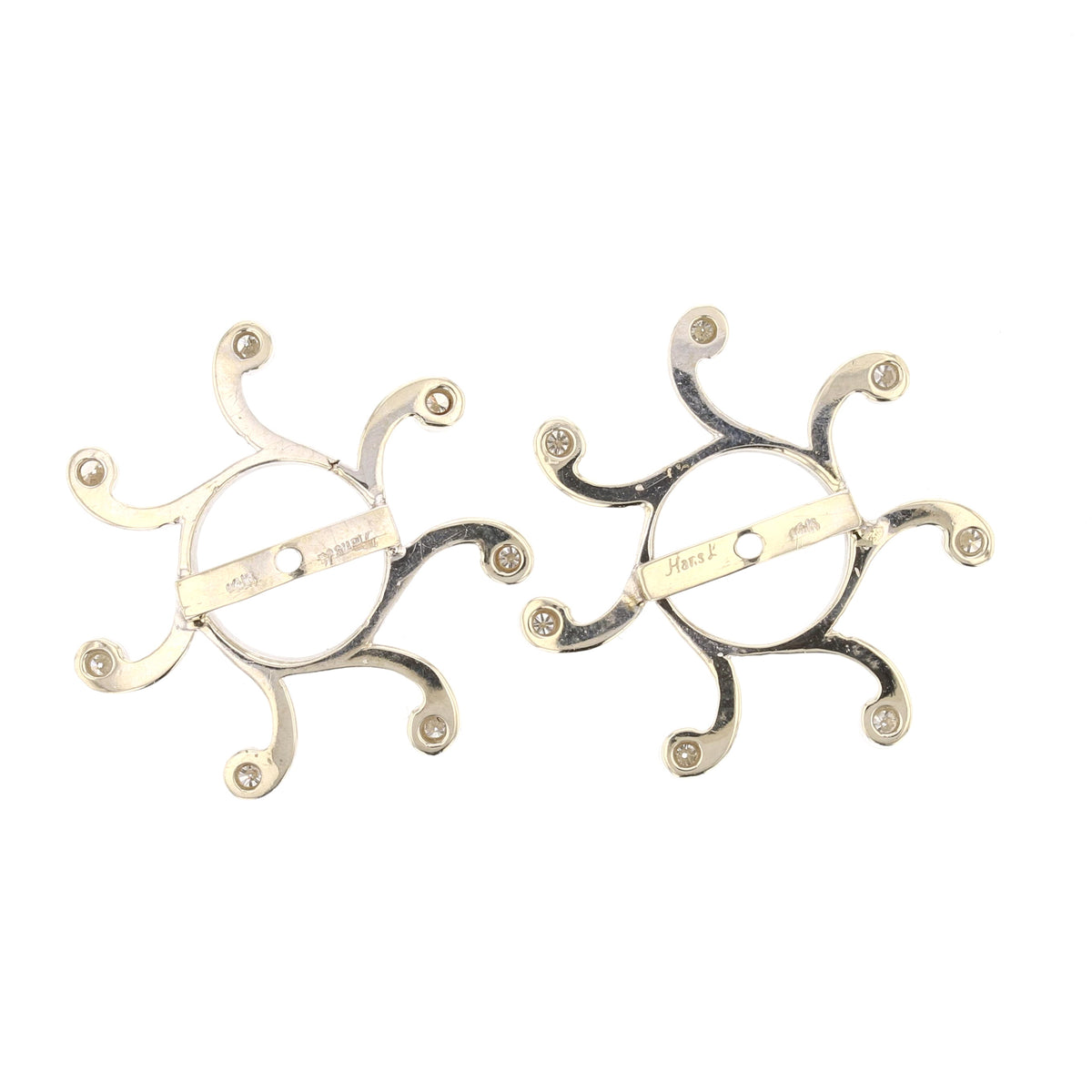 Stunning Diamond White Gold Earring Jackets