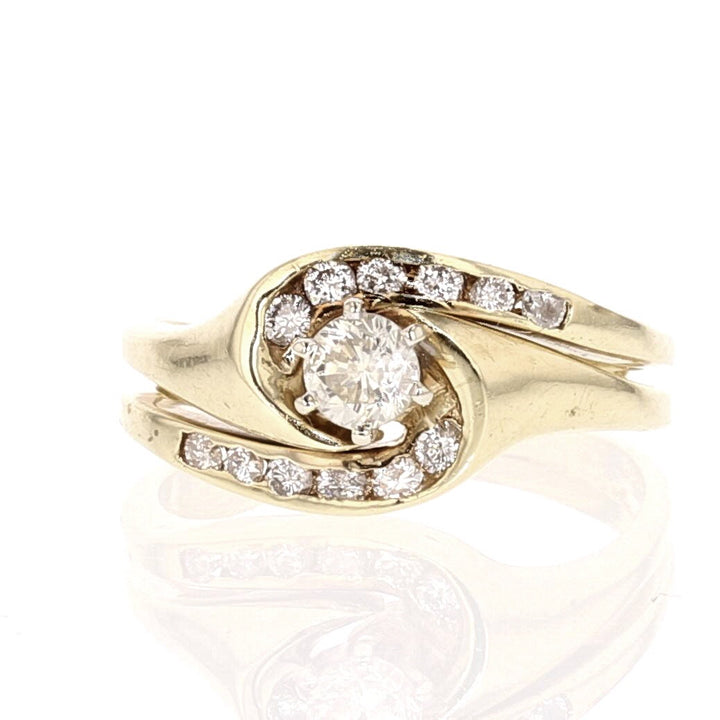 14K Yellow Gold Diamond Ring with Center Stone