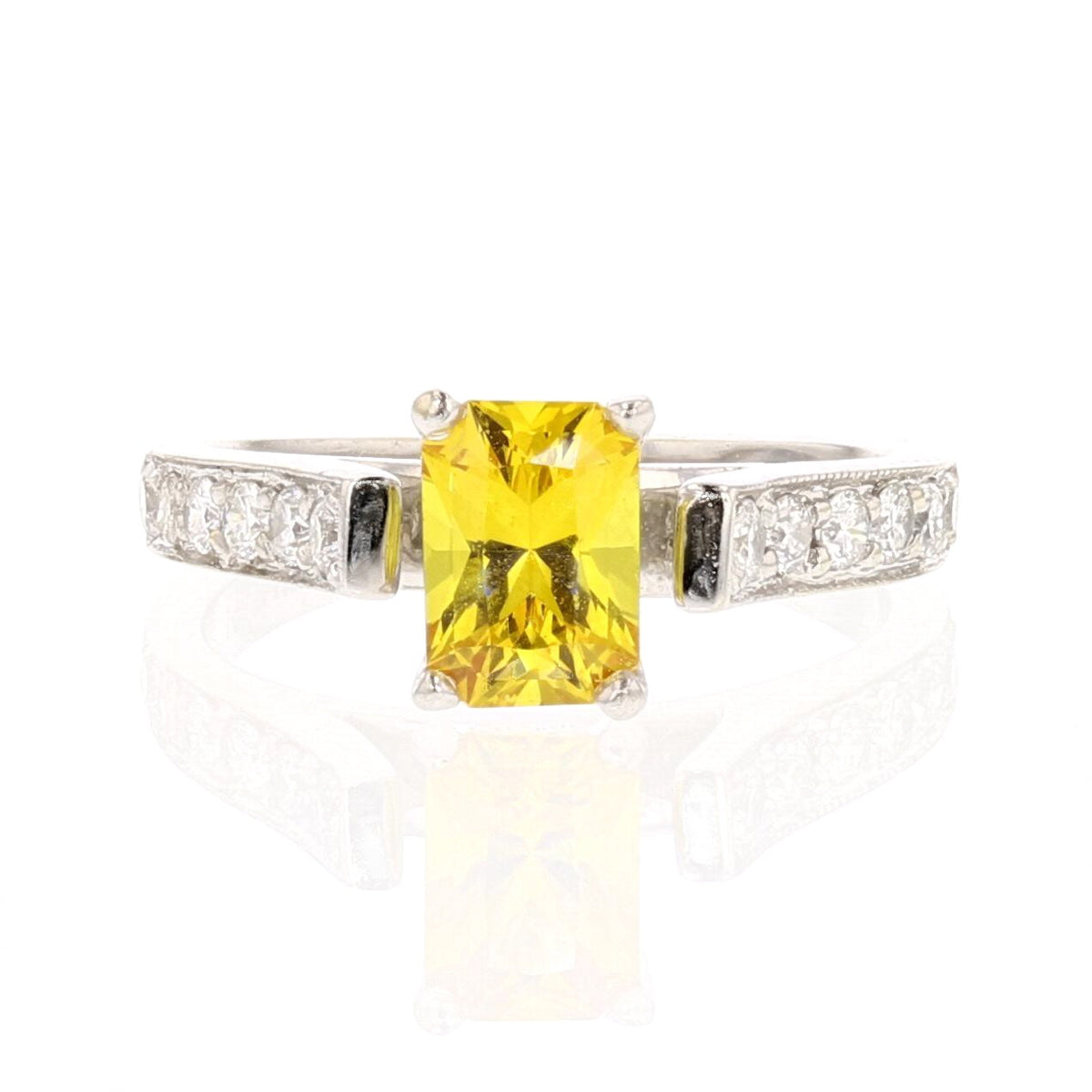 Yellow Gold Yellow Sapphire and Diamond Ring