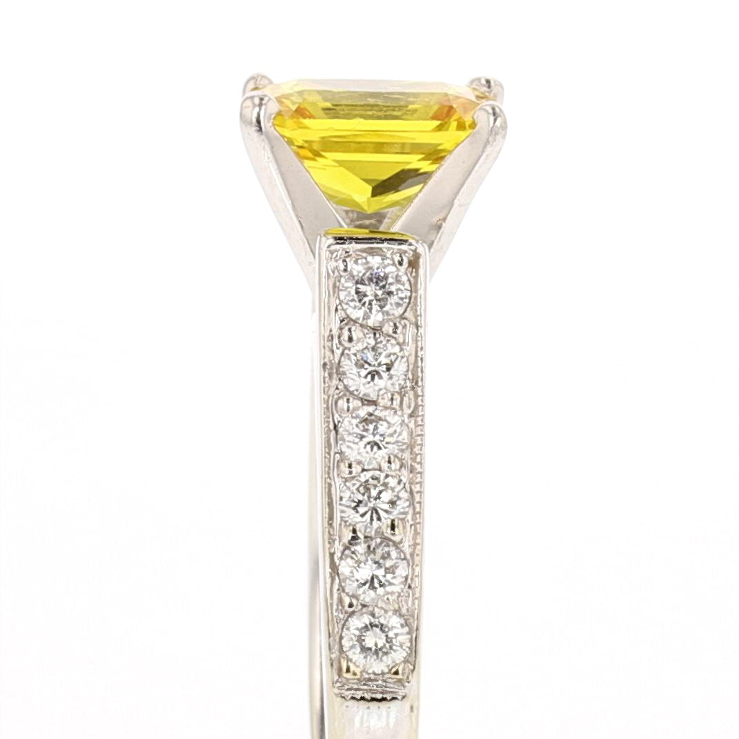 Yellow Gold Yellow Sapphire and Diamond Ring