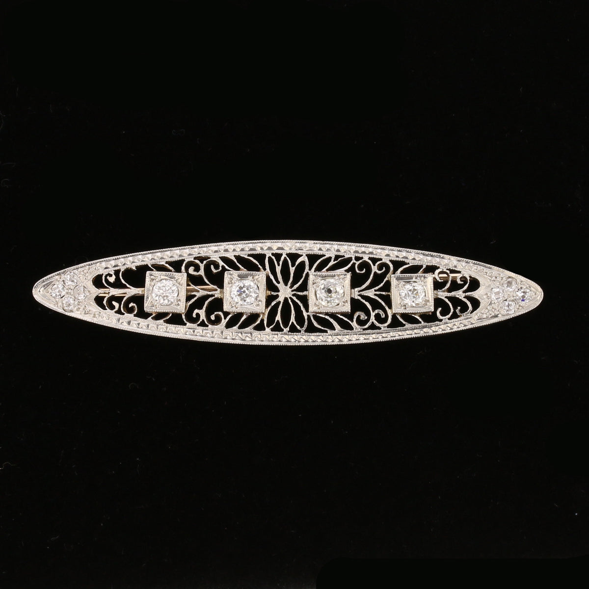 Antique Rose Cut Diamond Platinum/Gold Brooch