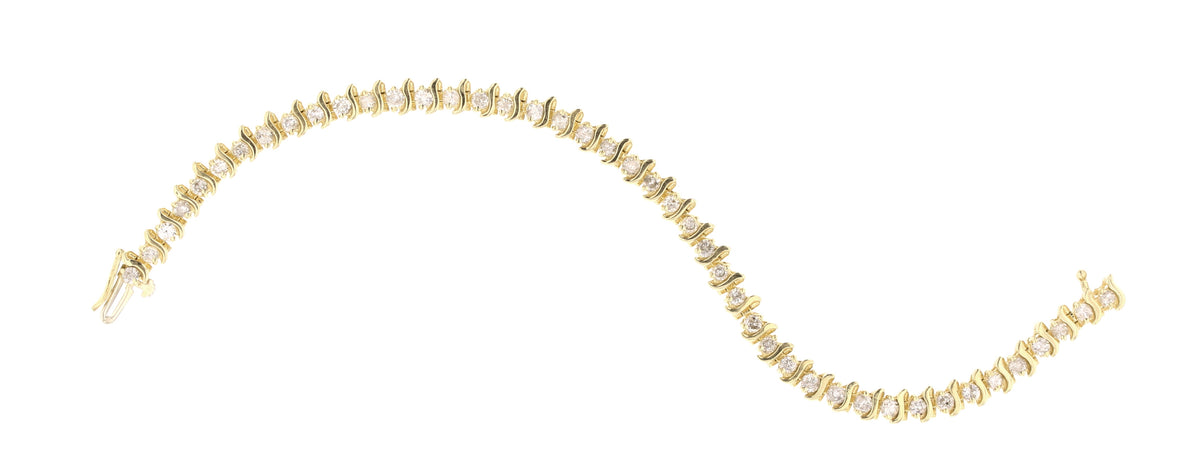 Diamond Tennis Bracelet 14K Yellow Gold
