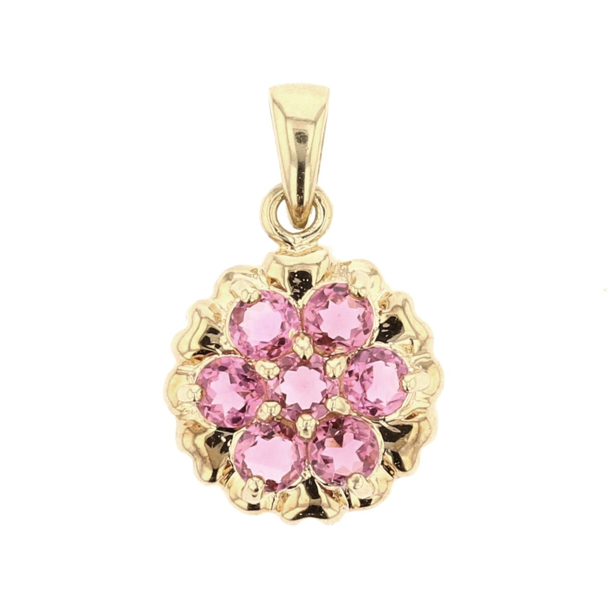 Pink Tourmaline Gold Pendant