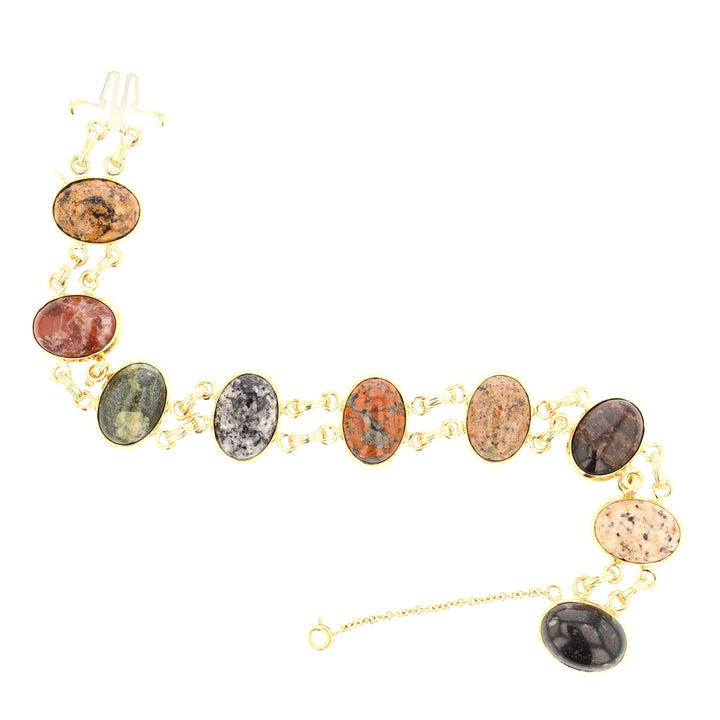 Multi Color Gemstone Gold Bracelet