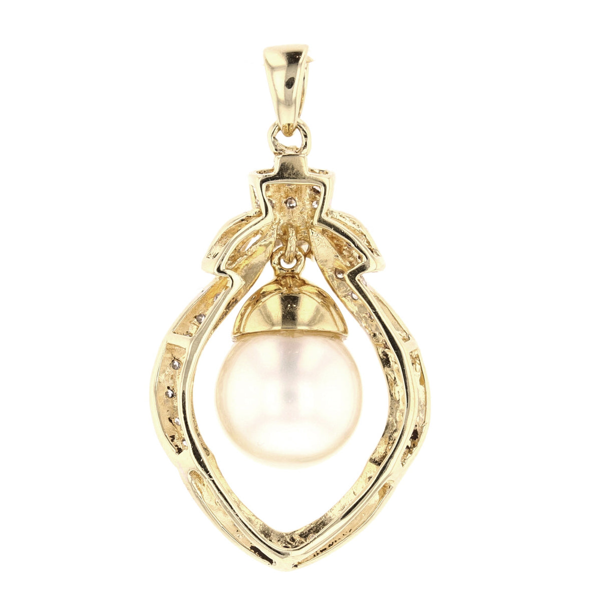 Akoya Pearl and Diamond Gold Pendant