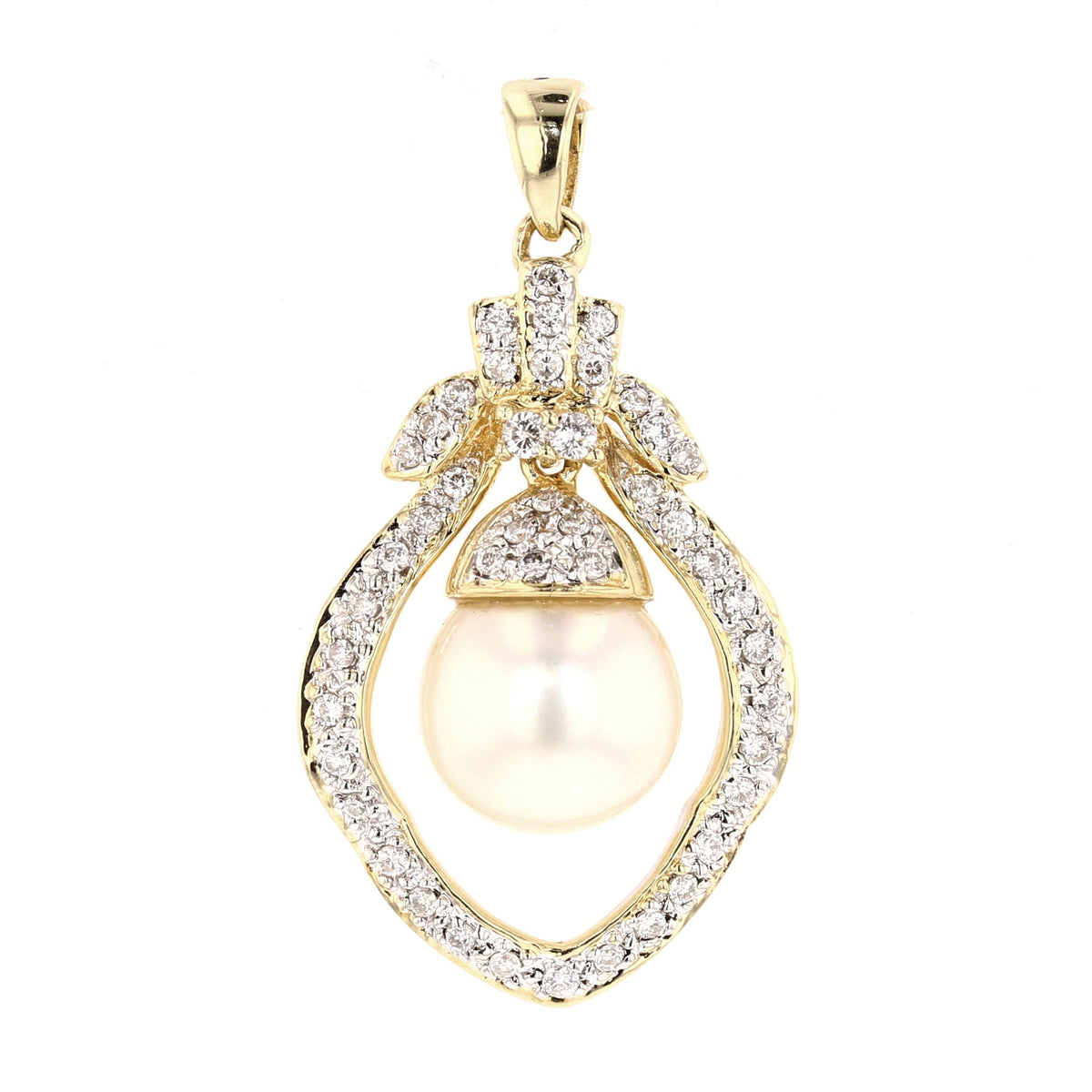 Akoya Pearl and Diamond Gold Pendant