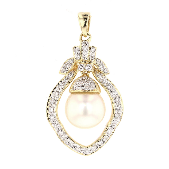 Akoya Pearl and Diamond Gold Pendant