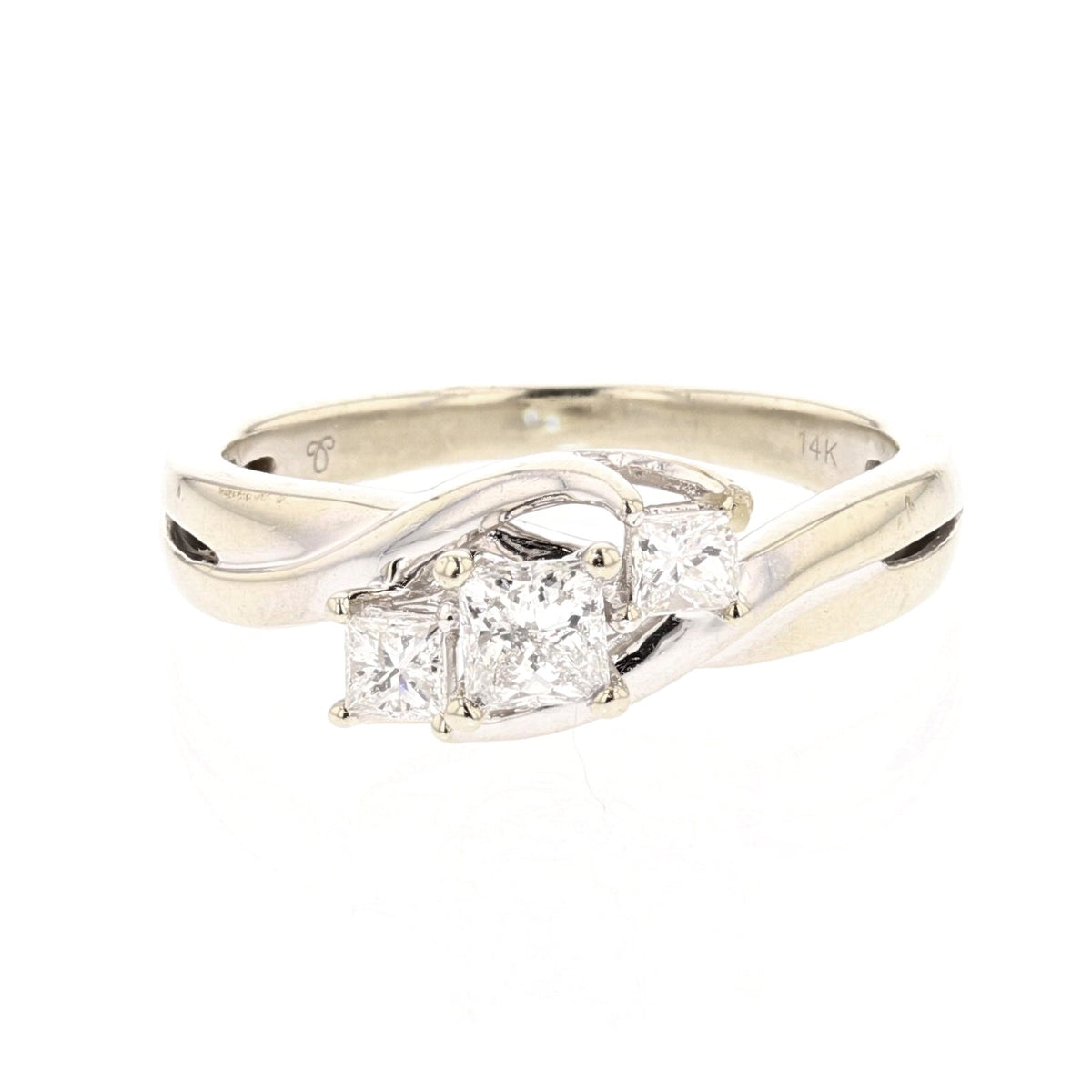 14K White Gold Princess Cut Diamond Engagement/Bridal Ring