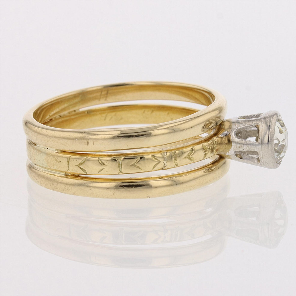 Vintage 14K Yellow Gold Diamond Ring