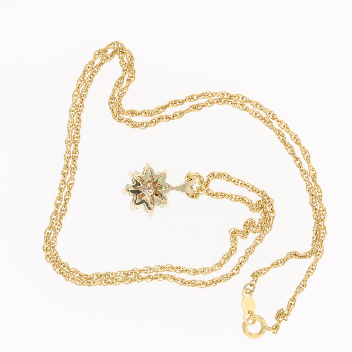 Emerald Diamond Gold Necklace