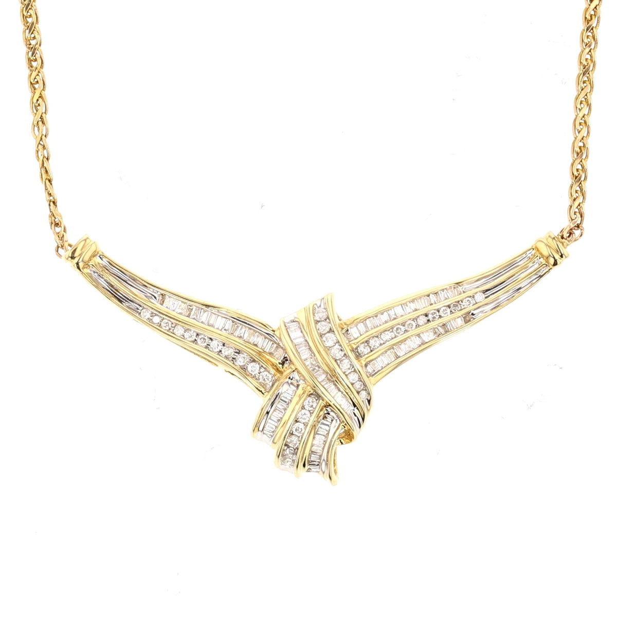 14K Yellow Gold Diamond Necklace