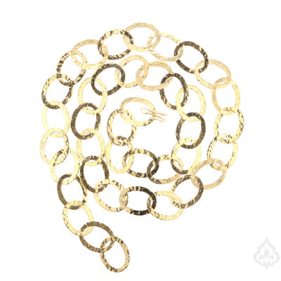 Hammered Link Gold Necklace 890722
