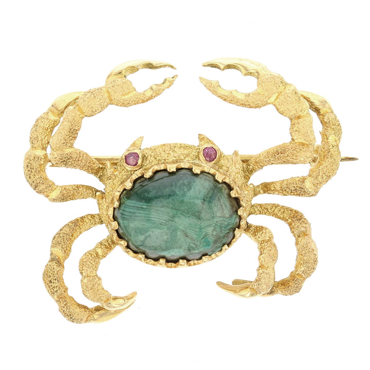 Crab Gold Brooch