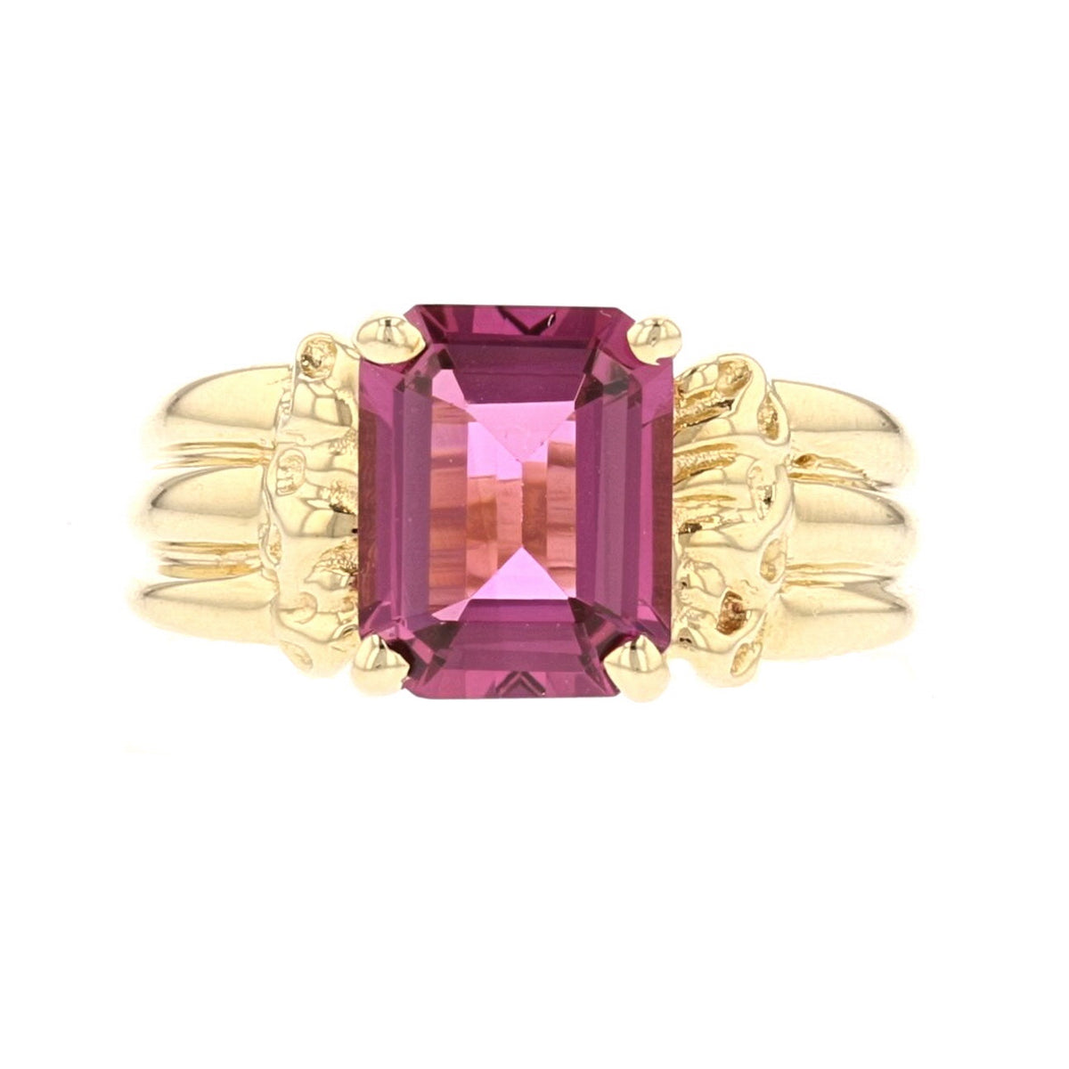 Gold Pink Tourmaline Ring