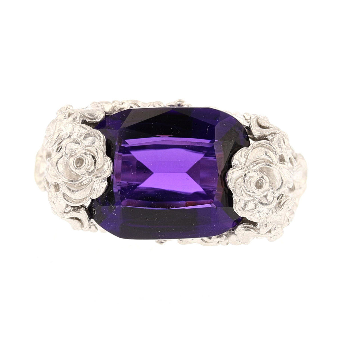 14K White Gold Amethyst Ring