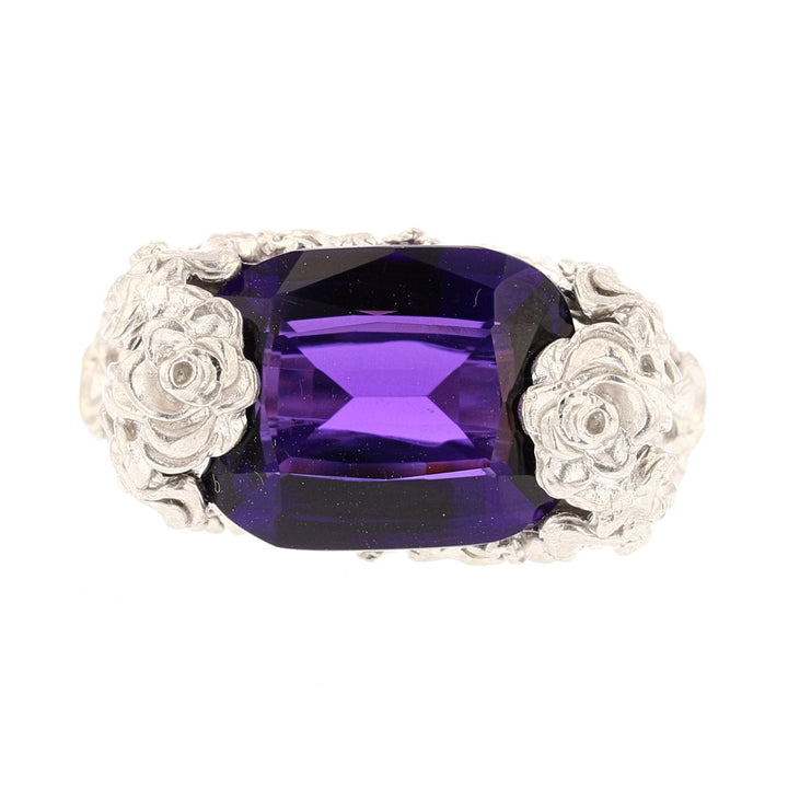 14K White Gold Amethyst Ring