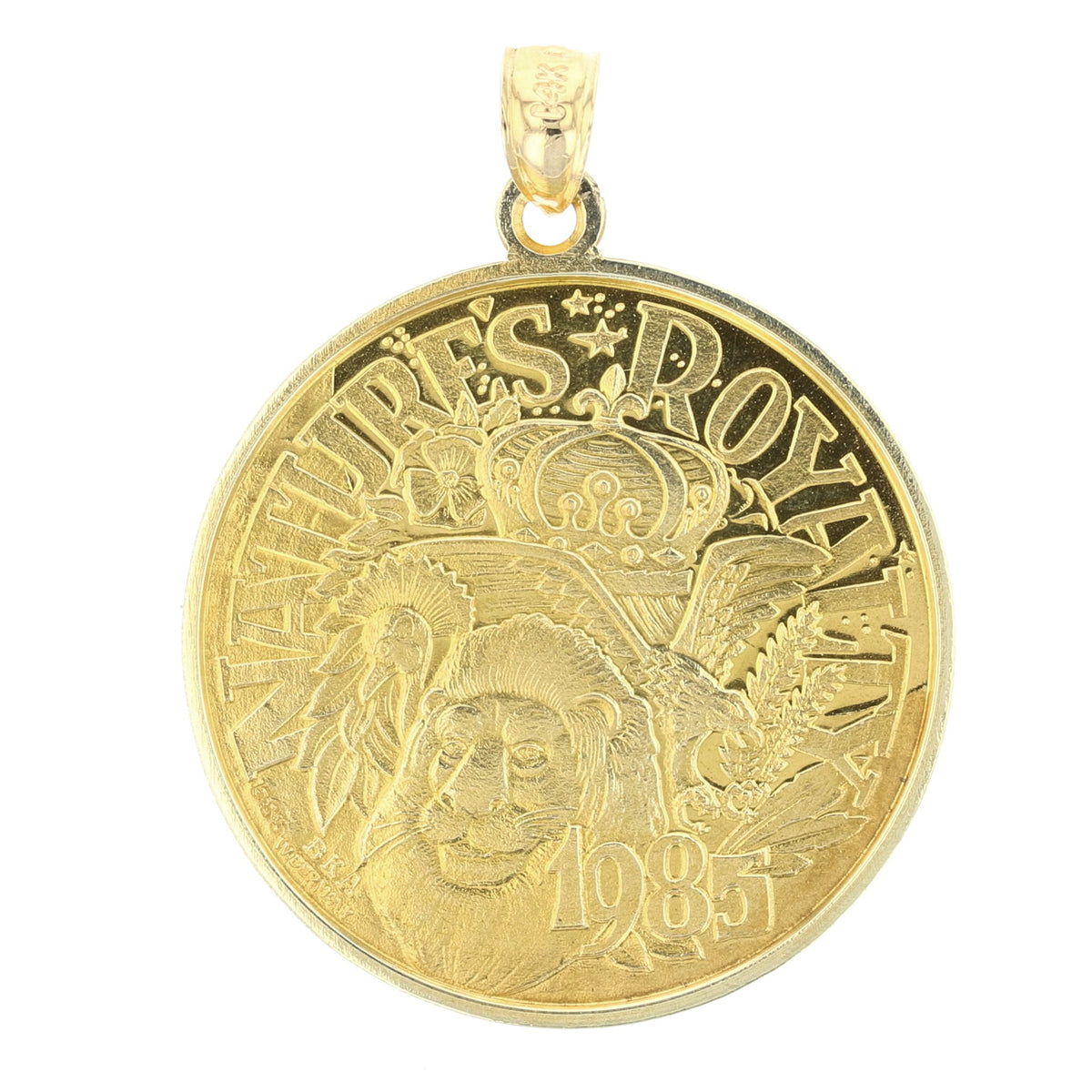 14K Gold Vintage Mardigras Doubloon Pendant