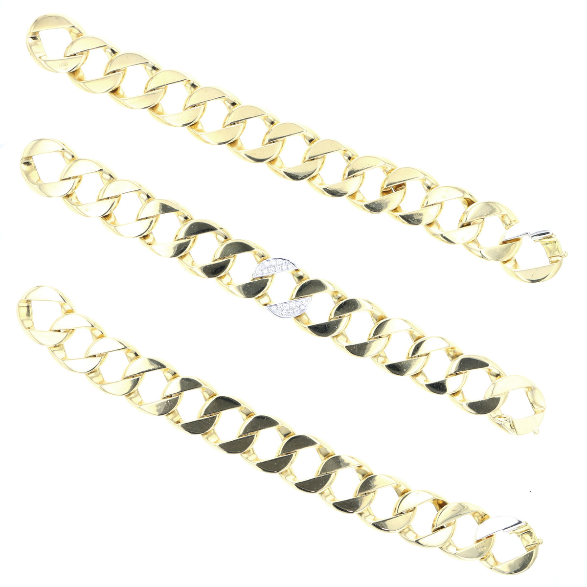 3 Curb Link Bracelet Necklace combo