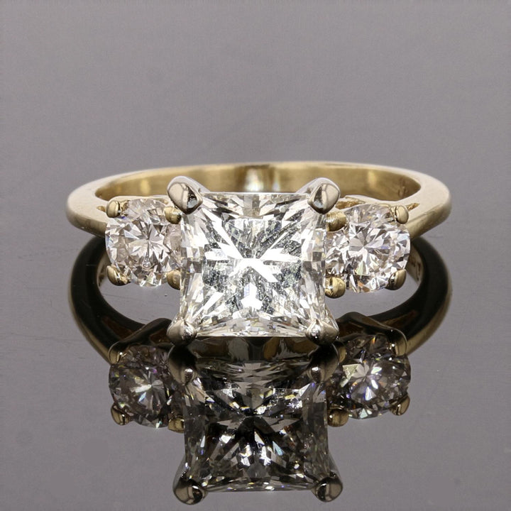 14K Yellow Gold 2.75 ct TW  Princess Cut Diamond Engagement/Bridal Ring