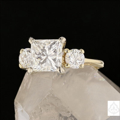 14K Yellow Gold 2.75 ct TW Princess Cut Diamond Engagement/Bridal Ring