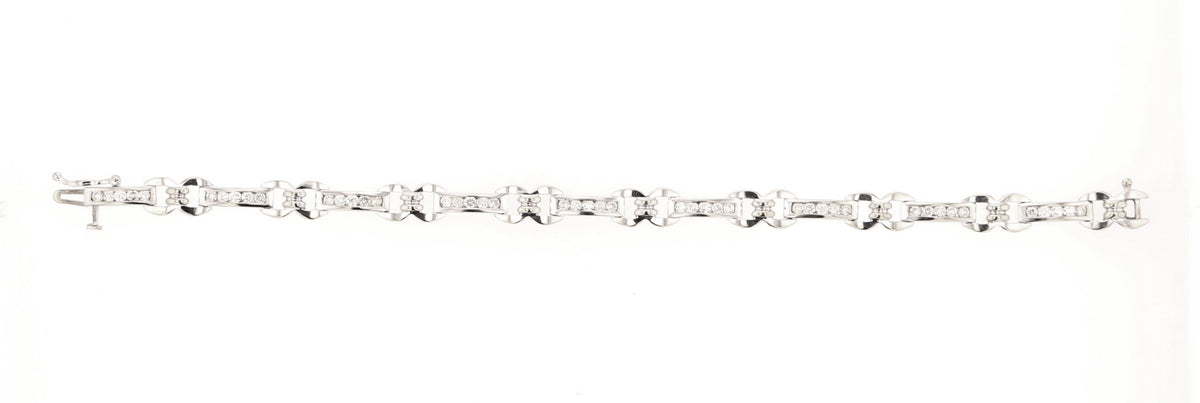 7" Round Diamond Gold Bracelet
