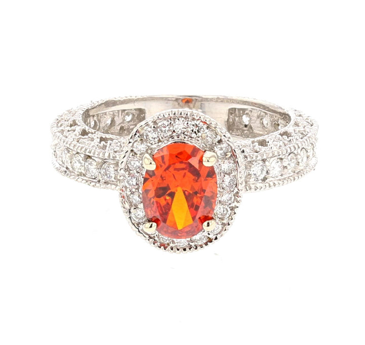 18K White Gold Spinel and Diamond Ring, Oval Shape, 4.23ctw