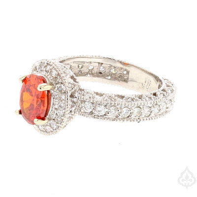 18K White Gold Spinel and Diamond Ring, Oval Shape, 4.23ctw