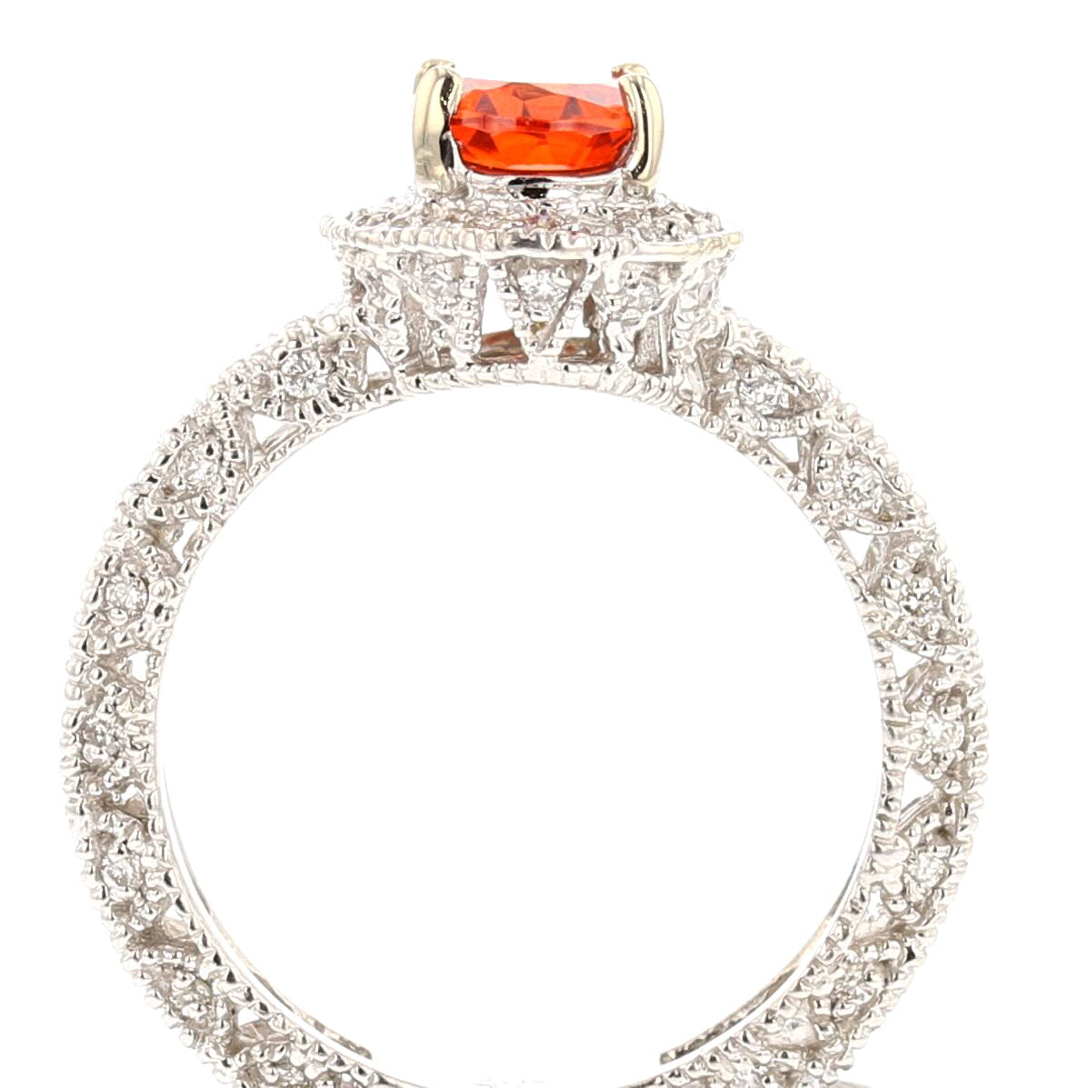 18K White Gold Spinel and Diamond Ring, Oval Shape, 4.23ctw