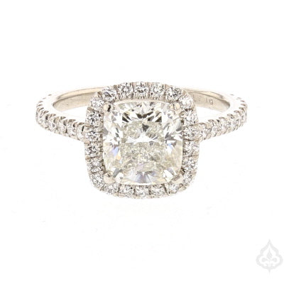 2 Carat Cushion Cut Diamond Halo Engagement/Bridal Ring