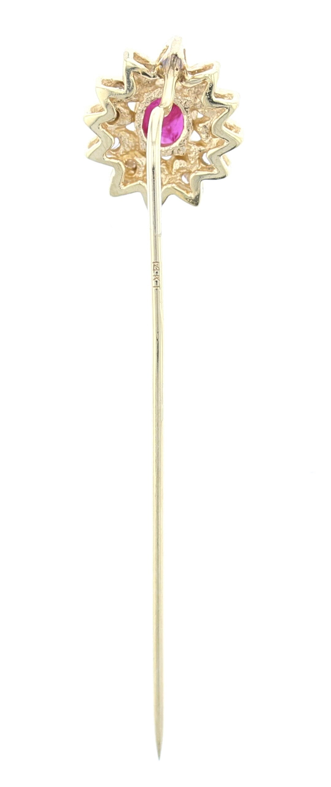 Yellow Gold Ruby & Diamond Pin