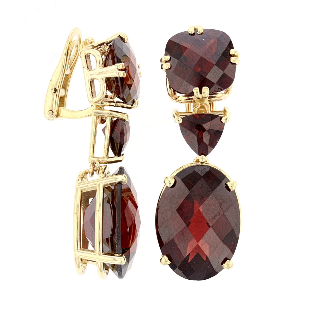 Moz Garnet Clip on Earrings
