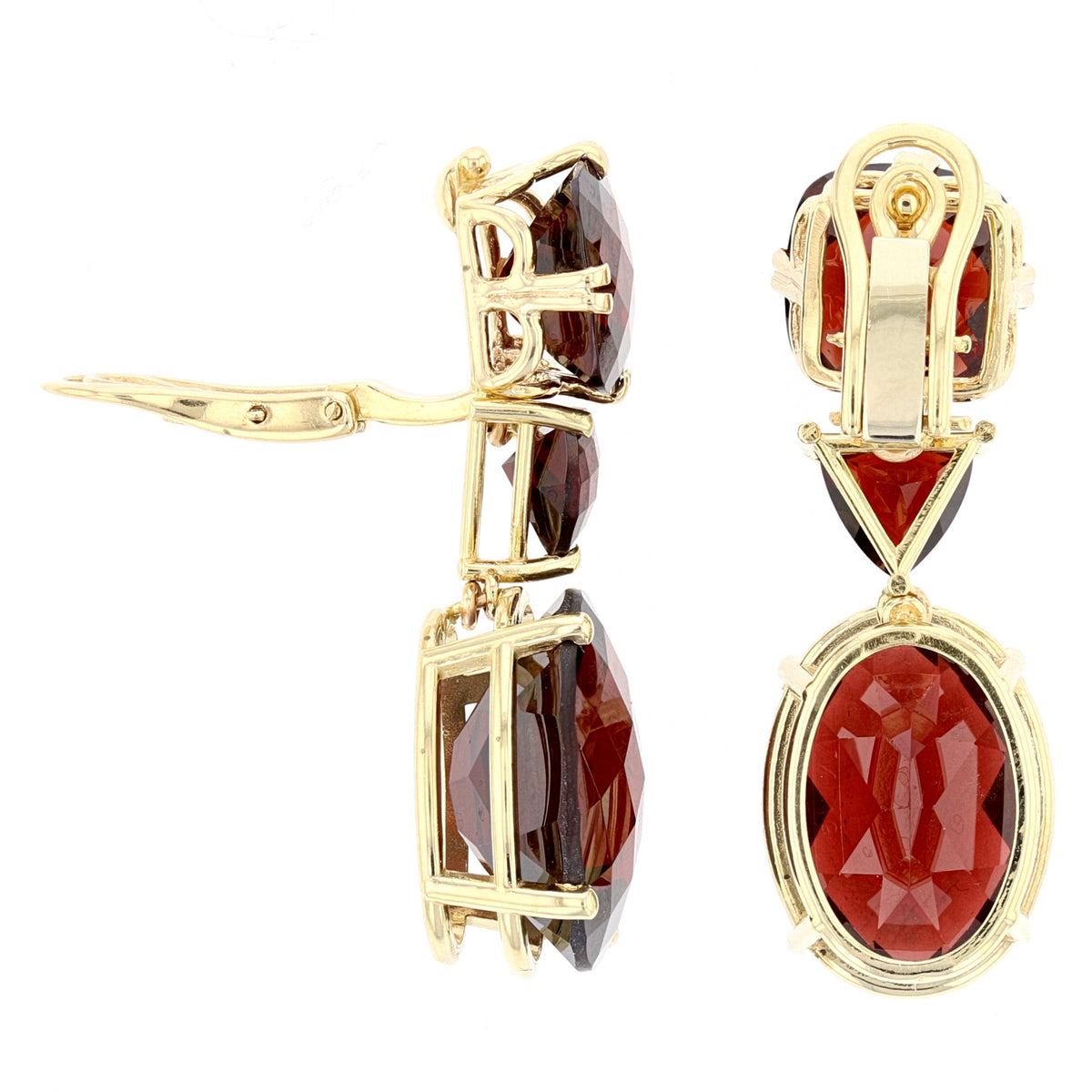 Moz Garnet Clip on Earrings