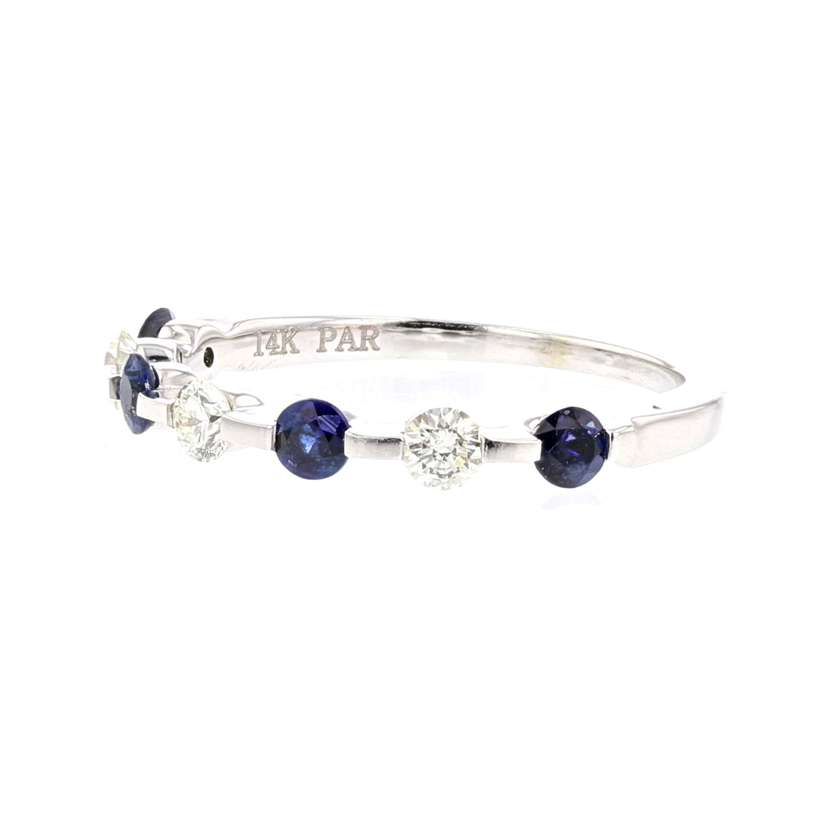 White Gold Sapphire & Diamond Band