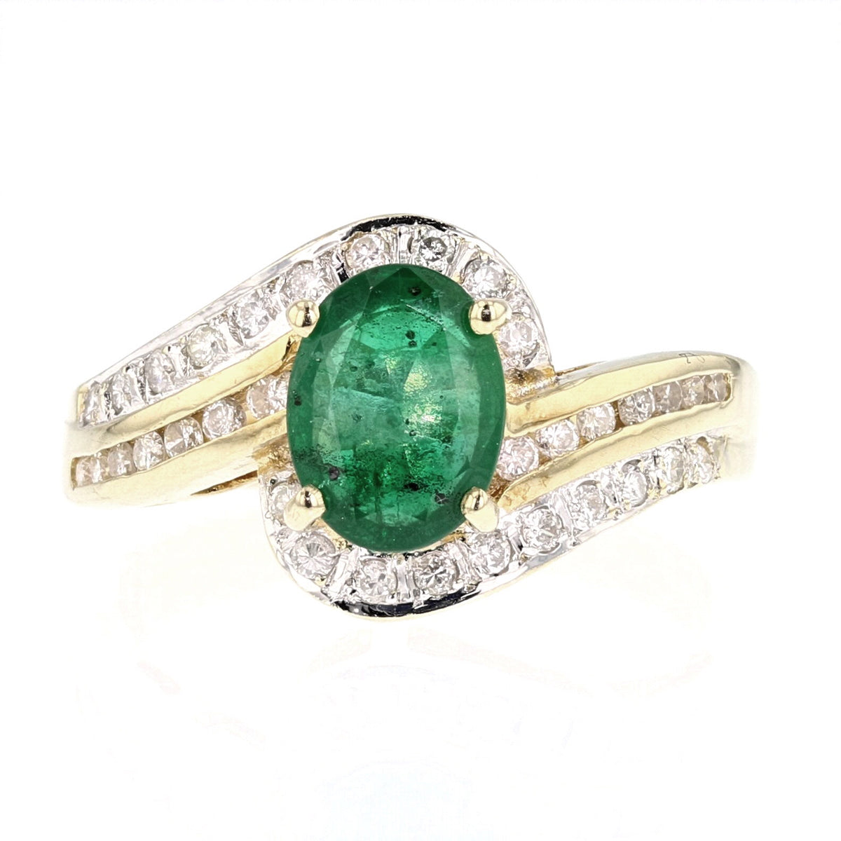 Vintage Oval Emerald Diamond Ring