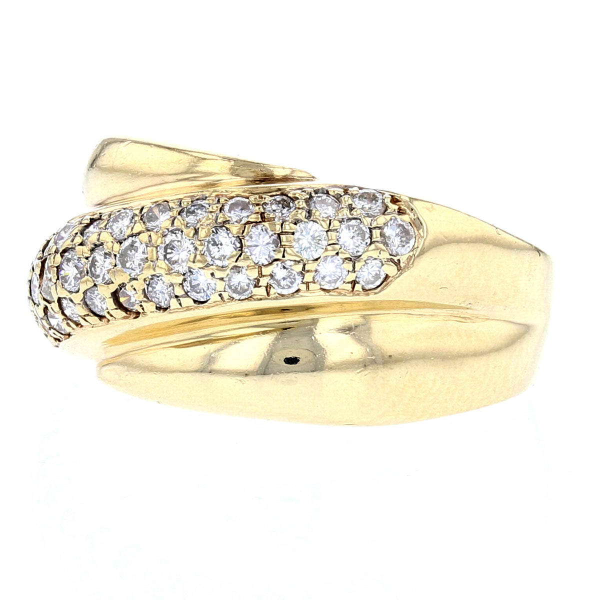 Twist of Diamonds Gold Ring