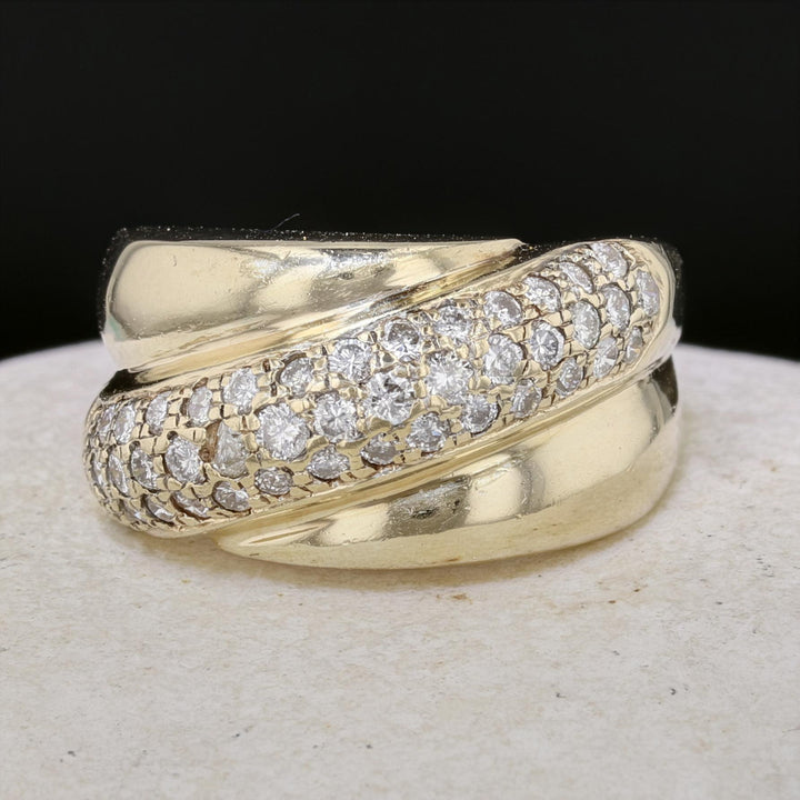 Twist of Diamonds Gold Ring
