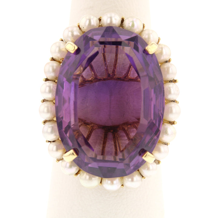 Amethyst & Pearls Ring - David's Antiques & Jewelry
