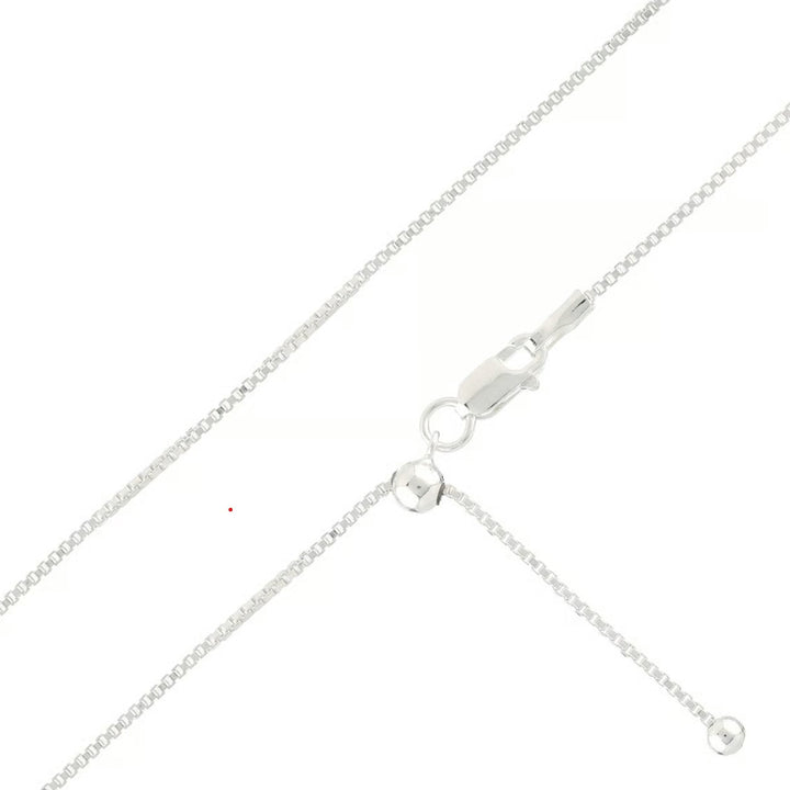 Box Adjustable Sterling Silver Chain 20 inch
